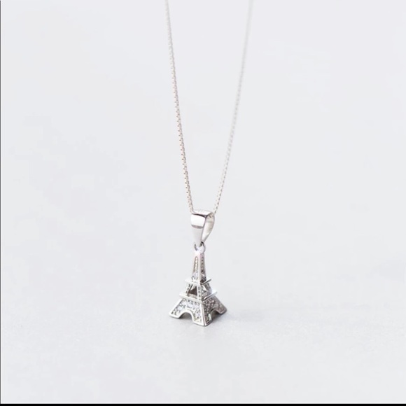 NIB 💕 Sterling Silver 925 Eiffel Tower Trendy Necklace - Picture 2 of 7